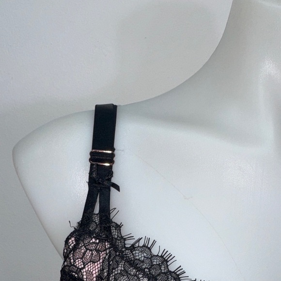 Victoria's Secret Black and Pink Lace Bra Set38G push up & L Brazilian NWT - Picture 6 of 13